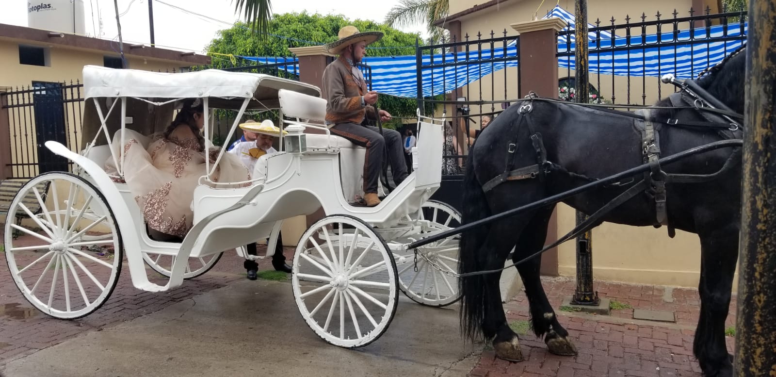 Novia junto a carreta